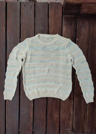 Джемпер-свитер massimo dutti с крупной вязкой в горизонтальную полоску5 фото