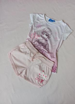 Костюм комплект летний футболка шорты на девочку рост 104