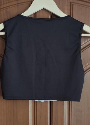 New!! Спортивный костюм женский шорты + топ черно - белый.3 фото