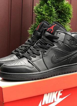 Р.41-43  кроссовки nike air jordan (черные) ks 10780