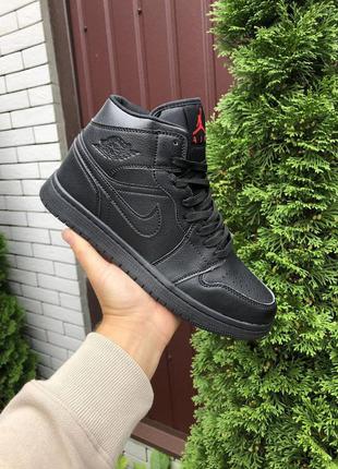 Р.41-44  кроссовки nike air jordan (черные)