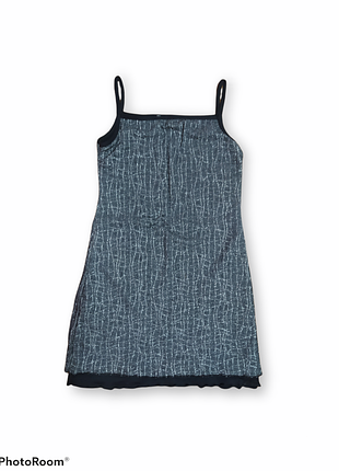 Коротке плаття сарафан з сірою люрексовою павутинкою 2 слої