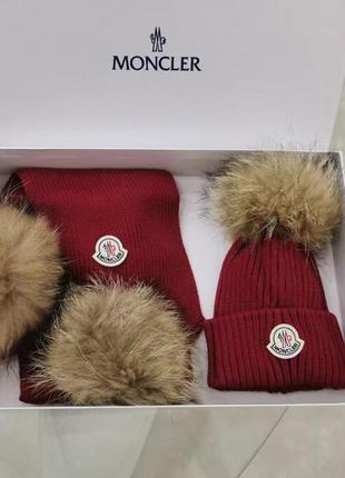 Комплект шапка шарф moncler1 фото