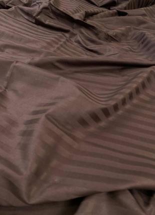 Страйп сатин,люкс постільна білизна,текстиль,коричневий,в смужку,постіль6 фото