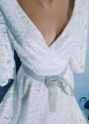 Платье торжественное белоснежное4 фото