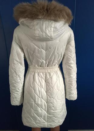 Пальто белоснежное зима-осень теплое размер м3 фото