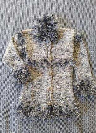 Пальто вязаное вручную