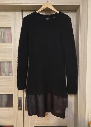 Шикарне плаття ted baker, вовна, мохер+ 💯 шкіра!
