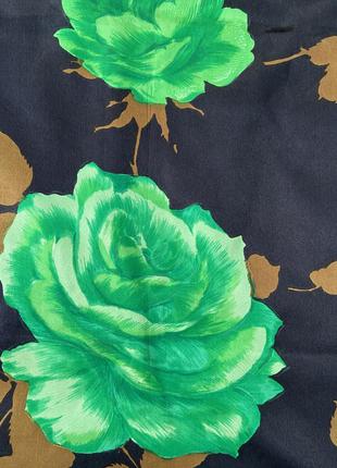 Шёлковый платок «зелёные розы»2 фото