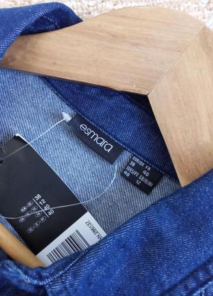 Синяя джинсовая рубашка с вышивкой, esmara, размер евро 38 (s, m)3 фото