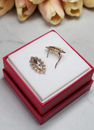 Красиві ажурні сережки xuping з кристалами swarovski 💎3 фото