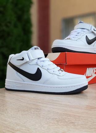 Nike air force 1 af1 белые с чёрным