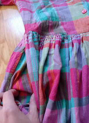 Домашнє котоновое сукня з кишенями в клітку.9 фото