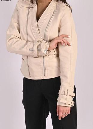 Куртка жіноча  трансформер із екошкіри
