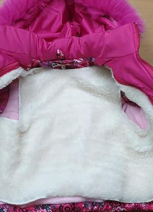 Зимний детский раздельный комбинезон для девочки, полукомбинезон и куртка 86-124 см4 фото