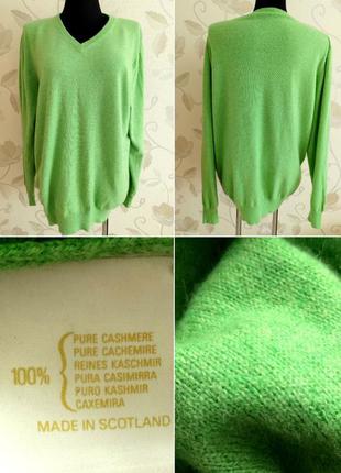Шикарный свитер цвета молодой зелени из 💯 кашемира !1 фото