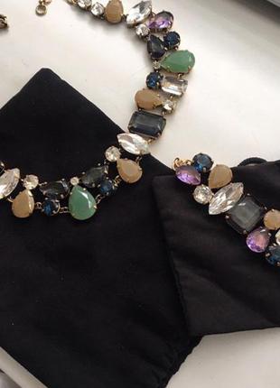 Оригинальный стильный комплект украшений, ожерелье и браслет