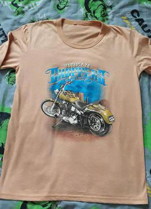 Футболка с рукавами лонгслив  мотоцикл байк ultimate chopers