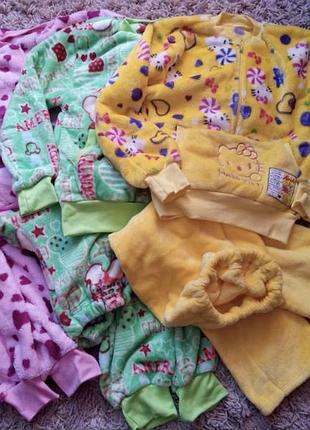 Теплая пижама махровая, тепла піжама махрова, костюм теплый, пижамы