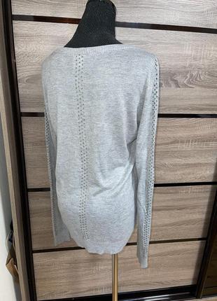 Удлиненный вискозный свитер джемпер кофточка со стразами💖3 фото