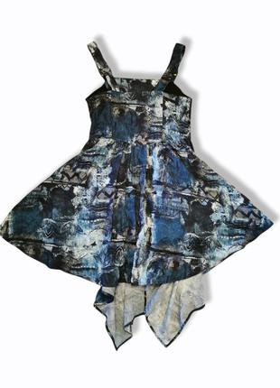 Платье асимметричное с карманами в принт сарафан короткий мини миди apricot4 фото