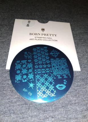 Пластина для стемпинга born pretty bp-09 трафарети для декору нігтів1 фото