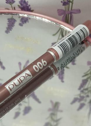 Олівець для губ pupa true lips 006 brown red, 1.2 г