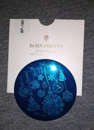 Пластина для новорічна стемпинга born pretty bp-185 трафарети для декору нігтів