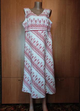 Превосходное льняное платье лён и вискоза пог-54 см