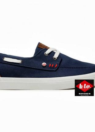 Летние топ-сайдеры сникерсы  lee cooper 0020 текстиль синие оригинал