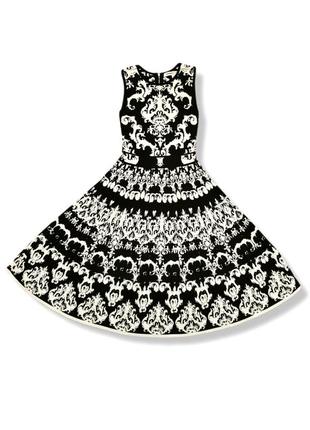 Платье трикотажное clements ribeiro в принт узор миди из вискозы стрейч1 фото