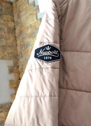 Стильная теплая куртка парка пальто бежевый нюд бренд7 фото