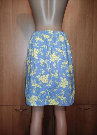 Классная льняная юбка с карманами пот-35-41 см4 фото