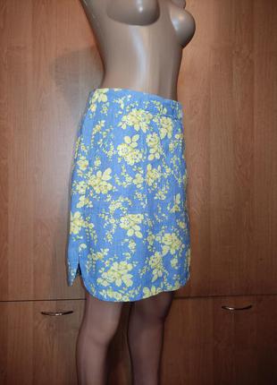 Классная льняная юбка с карманами пот-35-41 см2 фото