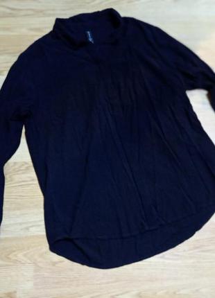 Вискозная фирменная череая блуза, рубашка.3 фото