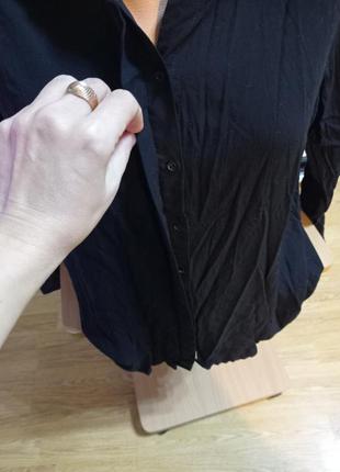 Вискозная фирменная череая блуза, рубашка.9 фото