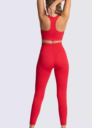 Женский спортивный костюм для фитнеса красный4 фото