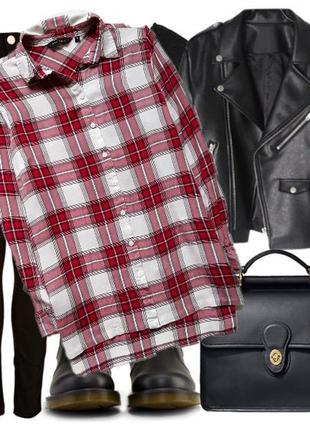 Стильна клетчая сорочка new look