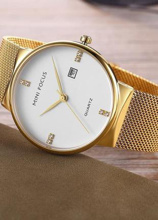 Стильний жіночий годинник mini focus mf0181g gold-white3 фото