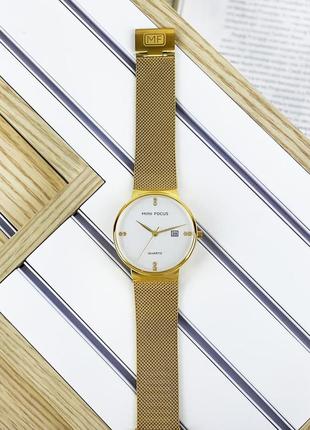 Стильний жіночий годинник mini focus mf0181g gold-white2 фото