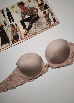 Пудровий бюстгалтер на силіконових смужках new look, eur 70c/70с