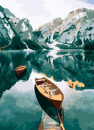 Картина по номерам оригами лодка в альпах