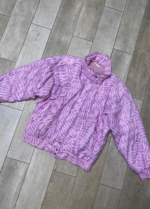 Вінтажна рожева об'ємна куртка,бомбер