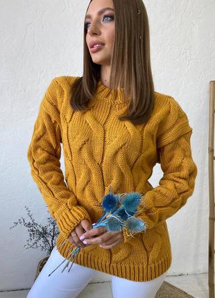 Теплый свитер вязаный оверсайз женский свитер с шерстью3 фото