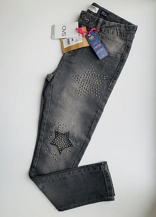 Джинси скінні з аплікацією, зірки