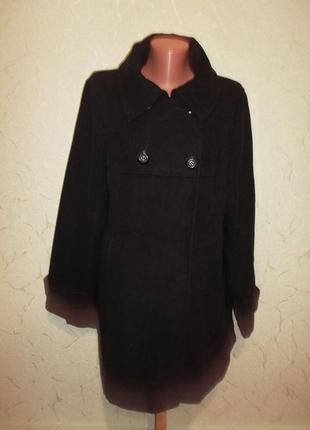 Стильное пальто черное трапеция распродажа р. l - xl  - yessica