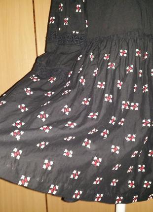 Натуральное легкое ажурное платье мини с прошвой длинный рукав этно стиль staring at stars8 фото