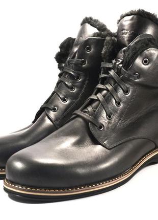 Зимові черевики чоловічі шкіряні rosso avangard night poly whisper black чорні