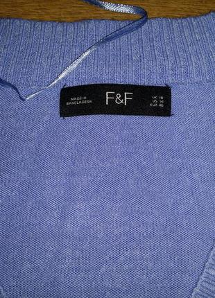 Женский голубой джемпер пуловер  f&f размер 182 фото