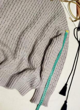 !!распродажа!!тёплый вязанный свитер оверсайз косами цвета пыльной лаванды!!7 фото
